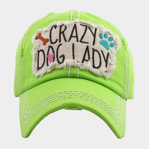 CRAZY DOG LADY Distressed Denim Cap - Picture 2 of 2